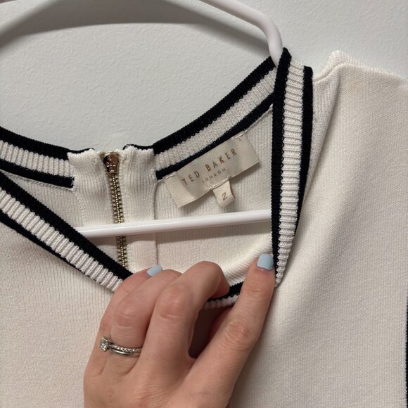 Ted Baker London Womens Mini Dress Eastyn Sleeveless Zip Back White Size 2 - Picture 4 of 5